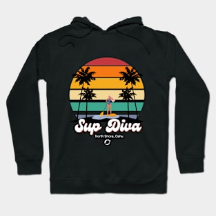 Retro SUP Diva Design for the Ladies Hoodie